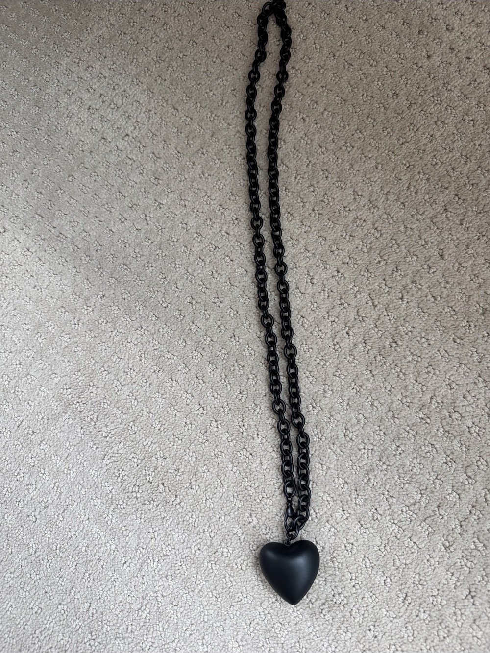 Roxanne Assoulin Puffy Heart Necklace Matte Black - Picture 4 of 10